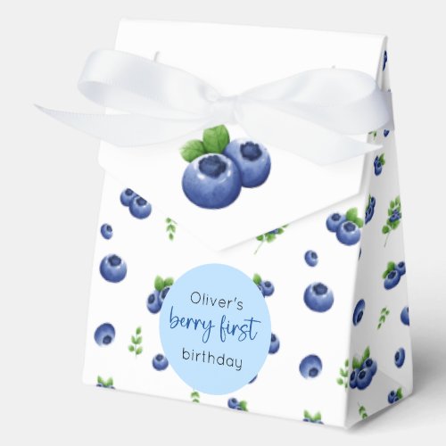 Blueberry 1st Birthday Berry First Favor Boxes