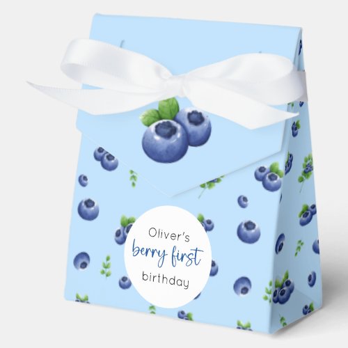 Blueberry 1st Birthday Berry First Favor Boxes