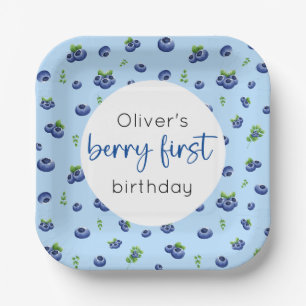 Blueberry 1st Birthday Berry First Paper Plates