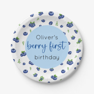 Blueberry 1st Birthday Berry First Paper Plates