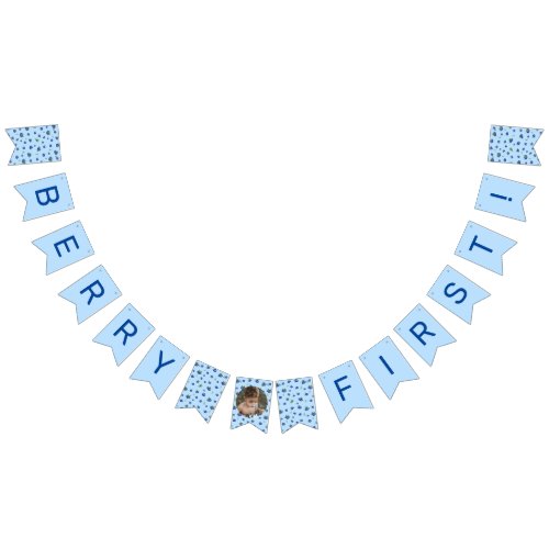 Blueberry 1st Birthday Berry First Photo Bunting Flags