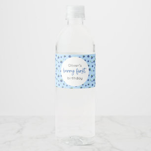 Blueberry 1st Birthday Berry First Water Bottle Label
