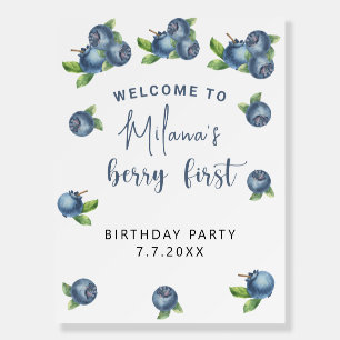 Blueberry 1st Birthday Party Berry First Foam Board