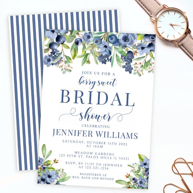 Blueberry a berry sweet bridal shower invitation (Creator Uploaded)
