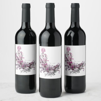 blueberry abstraction wine label