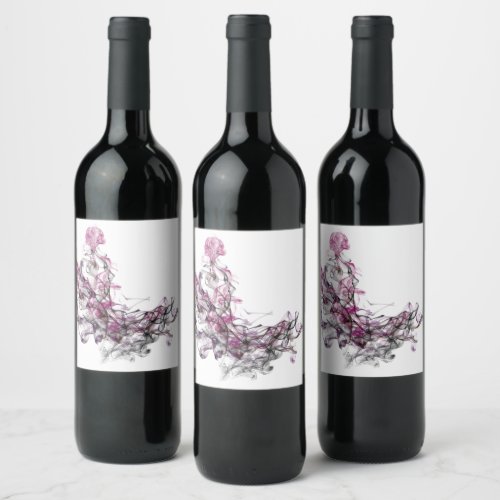 blueberry abstraction wine label