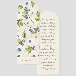 Blueberry and Blossom Bible Verse Bookmarks