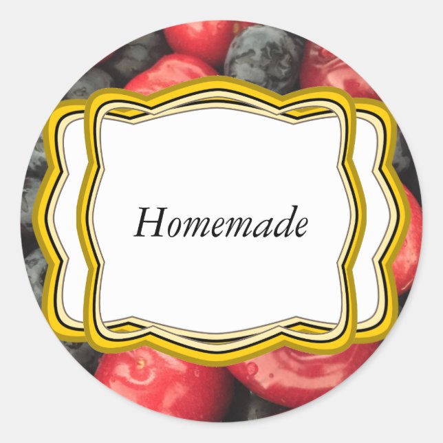 Blueberry and Cherry Fruit Jar Label (Front)