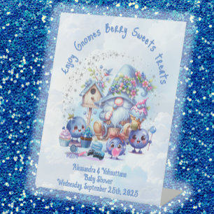 Blueberry and Gnomes Baby Shower  Pedestal Sign