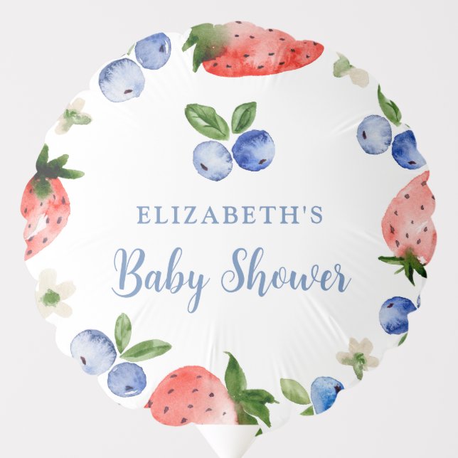Blueberry and Strawberry Baby Shower Balloon (Front)