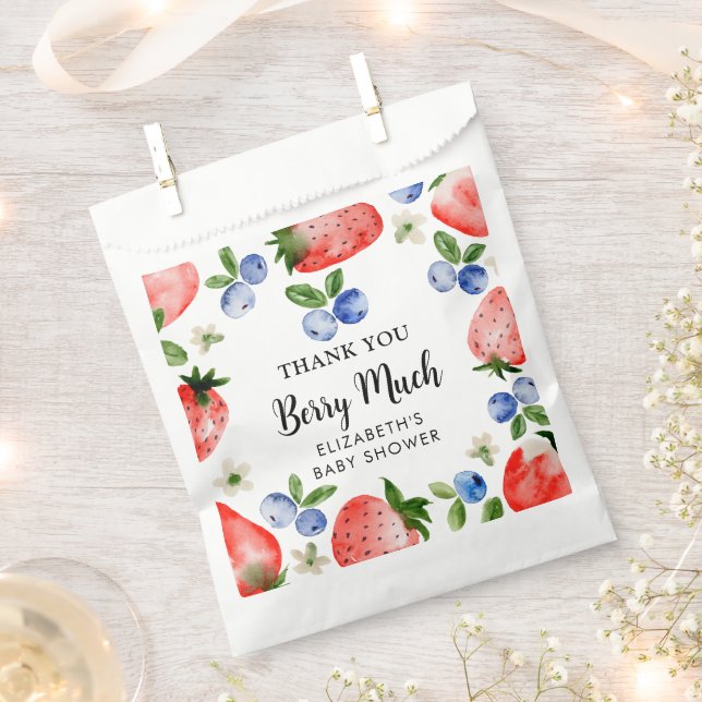 Blueberry and Strawberry Thank You Favor Bag (Clipped)