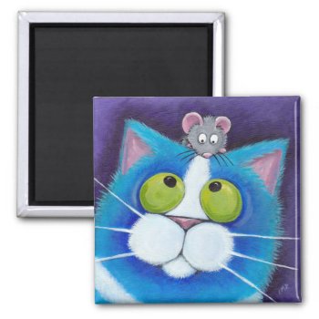 Blueberry And Wee Mousey Magnet by LisaMarieArt at Zazzle