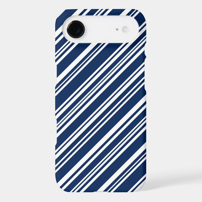 Blueberry and White Candy Stripes Case-Mate iPhone Case (Back)
