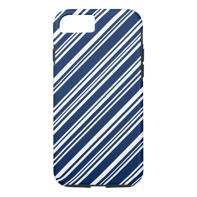 Blueberry and White Candy Stripes Case-Mate iPhone Case (Back)