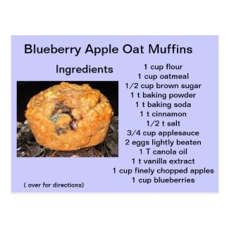 Blueberry Apple Oat Muffins Postcard
