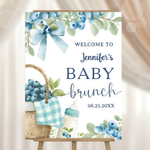 Blueberry Baby Brunch Bows & Bottles Boy Welcome Foam Board