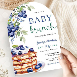 Blueberry Baby Brunch Boy Baby Shower Arch Invitation