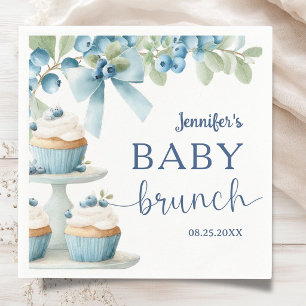 Blueberry Baby Brunch Boy Shower Paper Napkins