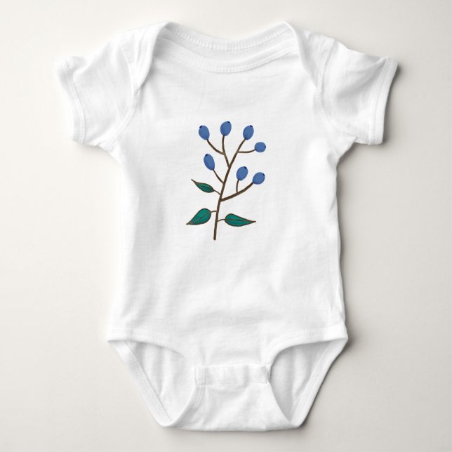 Blueberry Baby One Piece Baby Bodysuit (Front)