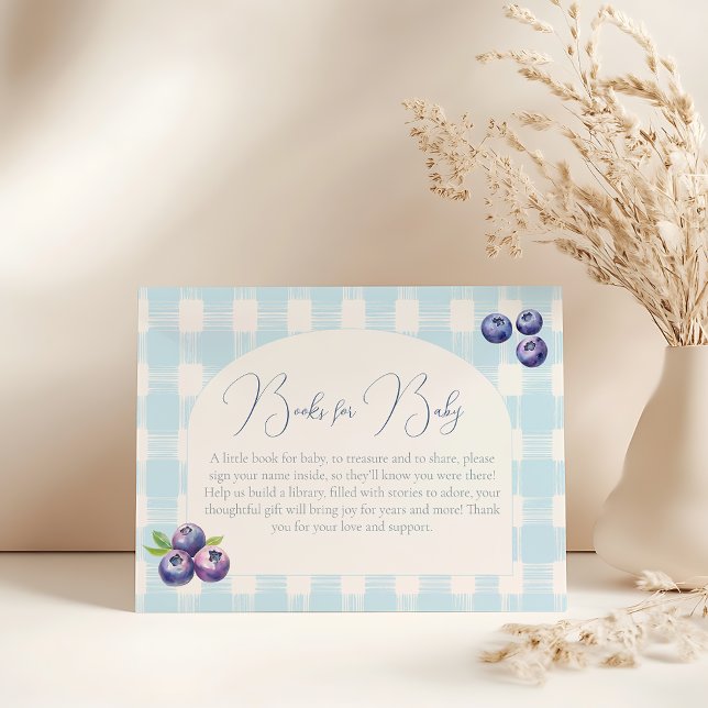 Blueberry baby shower book request card (Creator Uploaded)