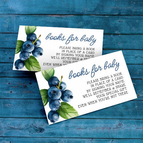 Blueberry Baby Shower Book Request Enclosure Card