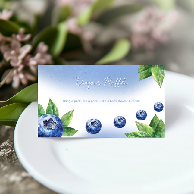 Blueberry Baby Shower Diaper Raffle Enclosure Card (Creator Uploaded)