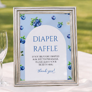 Blueberry Baby Shower Diaper Raffle Poster