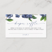 Blueberry Baby Shower Diaper Raffle Ticket