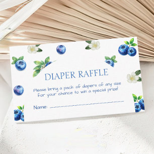 Blueberry Baby Shower Diaper Raffle Ticket Enclosure Card