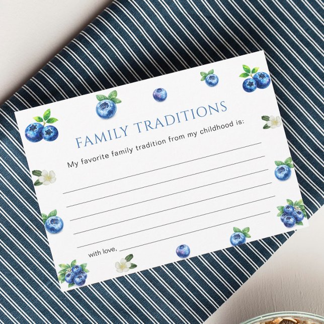 Blueberry Baby Shower Family Traditions Game Card (Creator Uploaded)