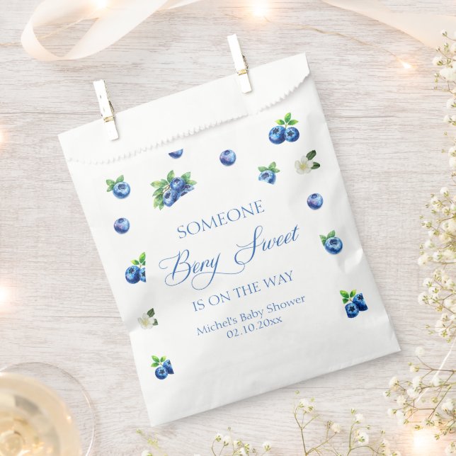 Blueberry Baby Shower  Favor Bag (Clipped)
