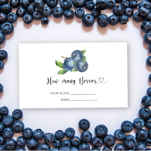 Blueberry _ baby shower guess how many berries enclosure card