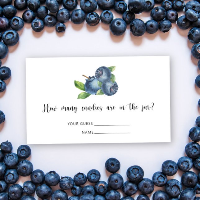 Blueberry - baby shower guess how many candies  enclosure card (Creator Uploaded)