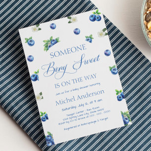 Blueberry Baby Shower Invitation