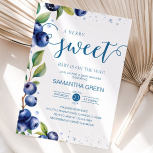 Blueberry Baby Shower Invitation