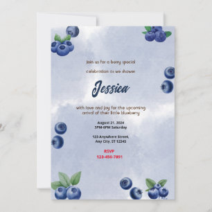Blueberry Baby Shower Invitation