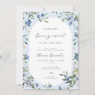 Blueberry Baby Shower Invitation Berry Sweet