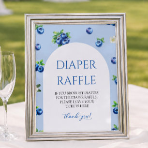 Blueberry Baby Shower Late Night Diapers Poster