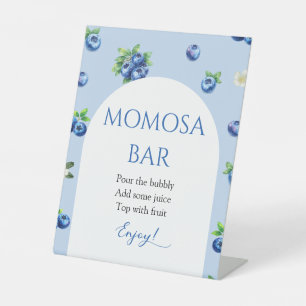 Blueberry Baby Shower Momosa Bar Pedestal Sign