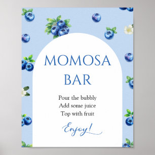 Blueberry Baby Shower Momosa Bar  Poster