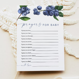 Blueberry Baby Shower Prayers for Baby Game Card