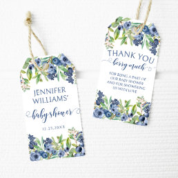 Blueberry baby shower thank you favor gift tags