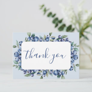 Blueberry Baby Shower Thank You Note Card