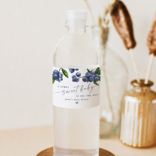 Blueberry Baby Shower Water Bottle Label
