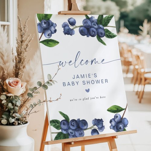 Blueberry Baby Shower Welcome Sign Foam Board