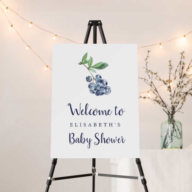 Blueberry Baby Shower Welcome Sign / Thank You (In Situ (Stand))