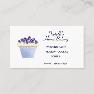 Blueberry Bakery Cupcake Business Card