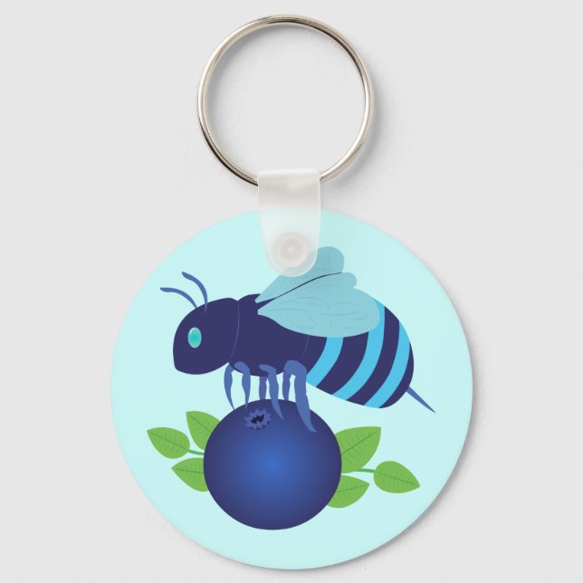 Blueberry Bee Keychain (Front)