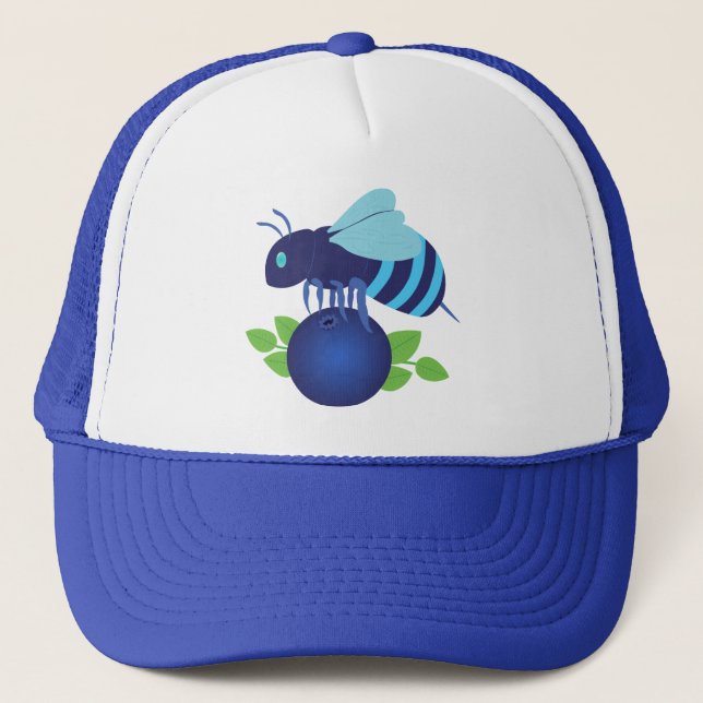 Blueberry Bee Trucker Hat (Front)