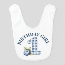 Blueberry Berry First Birthday Baby Bib